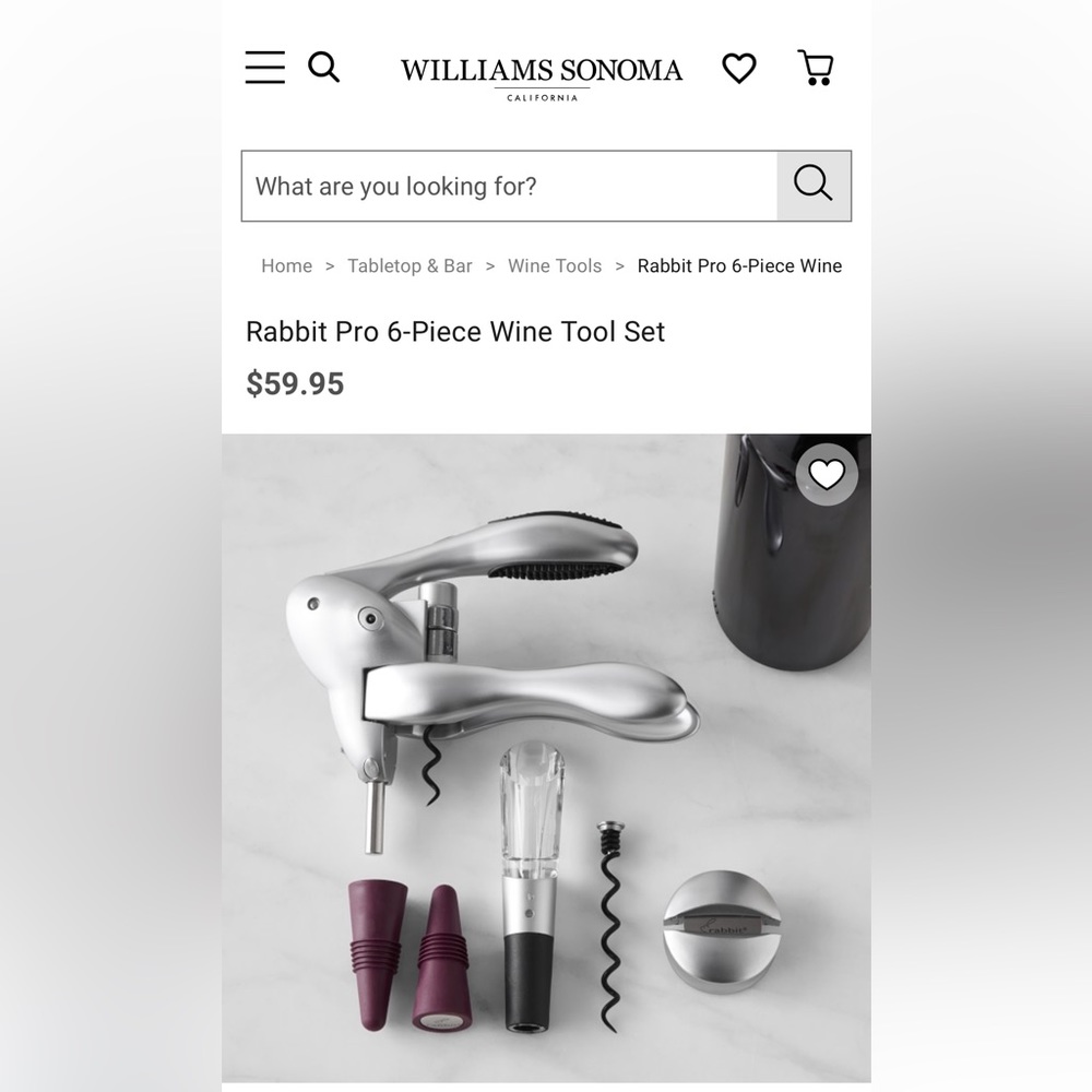 Rabbit Wine Essentials Set Corkscrew